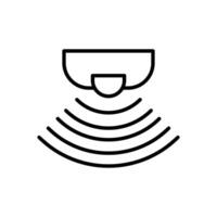 Sensor icon linear logo mark in black and white vector