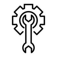Service tool icon linear logo mark in black and white vector