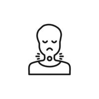 Sore throat icon outline collection in black vector