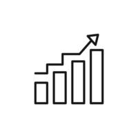 Statistic Up icon outline collection in black vector