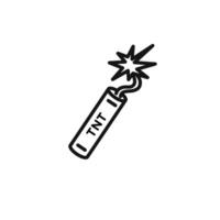 TNT dynamite icon outline collection in black vector