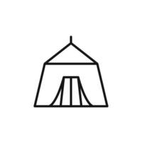 Tent icon outline collection in black vector