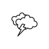 Thunder lightning icon outline collection in black vector