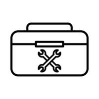 Toolbox icon linear logo mark in black and white vector