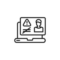 Unauthorized Access icon outline collection in black vector