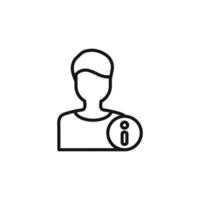 User information icon outline collection in black vector