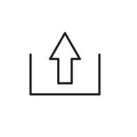 Upload icon outline collection in black vector