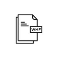 WMF File Document Icon outline collection in black vector