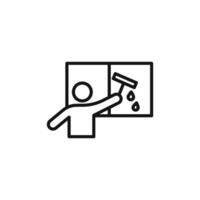 Windows cleaning icon outline collection in black vector