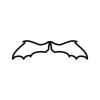bat wing icon linear logo mark in black and white vector