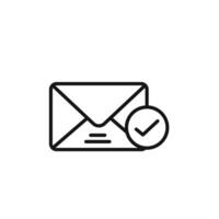 check message icon outline collection in black vector