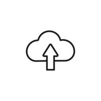 cloud upload icon outline collection in black vector