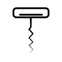corkscrew icon linear logo mark in black and white vector