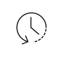 counterclockwise rotation icon outline collection in black vector