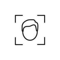 face detection icon outline collection in black vector