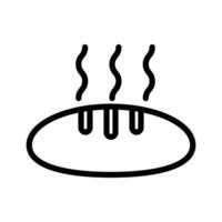 fresh bread icon linear logo mark in black and white vector