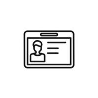 identity card icon outline collection in black vector