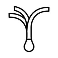 leek icon linear logo mark in black and white vector