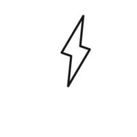 lightning bolt icon outline collection in black vector