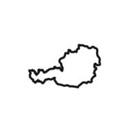 map of Austria icon outline collection in black vector