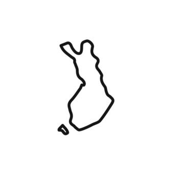 mapa de Finlandia icono contorno colección en negro vector