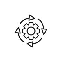processing icon outline collection in black vector