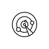 radar detection icon outline collection in black vector