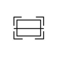 scan button icon outline collection in black vector