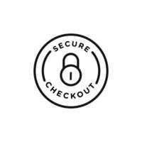 secure checkout icon outline collection in black vector