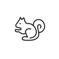 squirrel icon outline collection in black vector