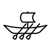 trireme icon linear logo mark in black and white vector