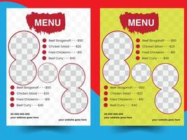 Beautiful food menu design template design vector