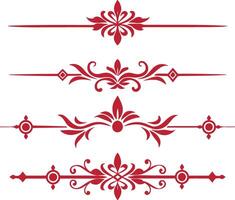 Dividers thin line elements set. Border underline for text page, book, invitation, wedding card, certificate vector