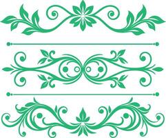 Dividers thin line elements set. Border underline for text page, book, invitation, wedding card, certificate vector