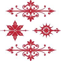 Dividers thin line elements set. Border underline for text page, book, invitation, wedding card, certificate vector