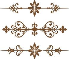 Dividers thin line elements set. Border underline for text page, book, invitation, wedding card, certificate vector