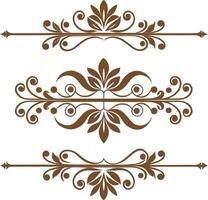 Dividers thin line elements set. Border underline for text page, book, invitation, wedding card, certificate vector