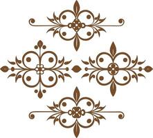 Dividers thin line elements set. Border underline for text page, book, invitation, wedding card, certificate vector