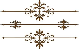 Dividers thin line elements set. Border underline for text page, book, invitation, wedding card, certificate vector