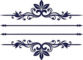 Dividers thin line elements set. Border underline for text page, book, invitation, wedding card, certificate vector