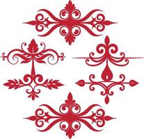 Dividers thin line elements set. Border underline for text page, book, invitation, wedding card, certificate vector
