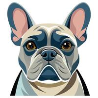 French Bulldog logo icon style Clipart Illustration with white background vector