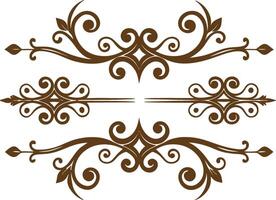Dividers thin line elements set. Border underline for text page, book, invitation, wedding card, certificate vector