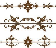 Dividers thin line elements set. Border underline for text page, book, invitation, wedding card, certificate vector