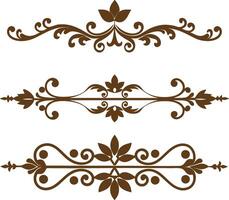 Dividers thin line elements set. Border underline for text page, book, invitation, wedding card, certificate vector
