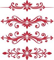 Dividers thin line elements set. Border underline for text page, book, invitation, wedding card, certificate vector