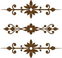 Dividers thin line elements set. Border underline for text page, book, invitation, wedding card, certificate vector