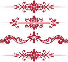 Dividers thin line elements set. Border underline for text page, book, invitation, wedding card, certificate vector
