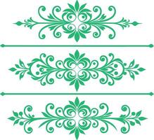 Dividers thin line elements set. Border underline for text page, book, invitation, wedding card, certificate vector