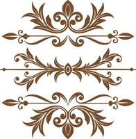 Dividers thin line elements set. Border underline for text page, book, invitation, wedding card, certificate vector